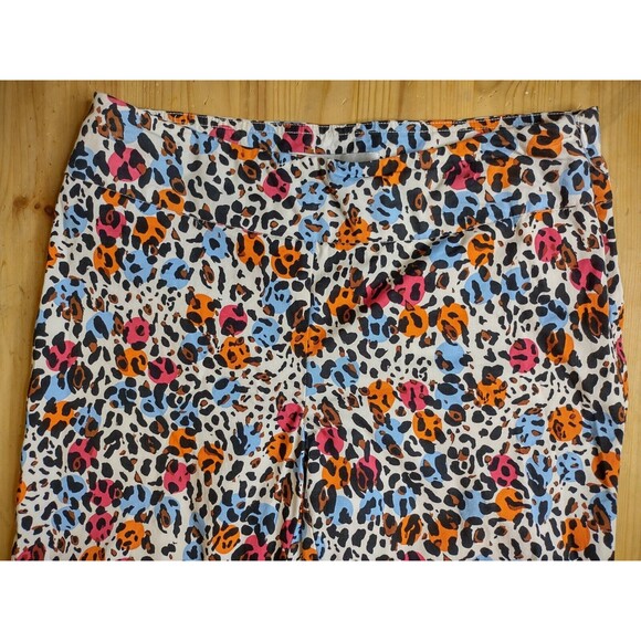 Sara Campbell The Sheri Pant Womens Medium Mini Hem Ruffle Animal Print Colorful - Picture 2 of 10